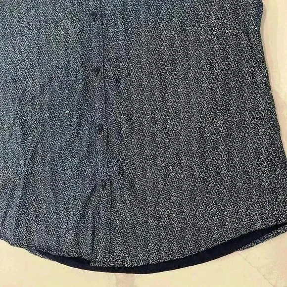 Rugby University Short Sleeve Button Down Shirt Cotton Blue/White Men's Large - Picture 2 of 5